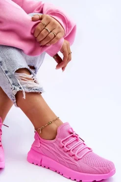 New Boto Damskie Wsuwane Buty Sportowe Sneakersy Różowe Rosett