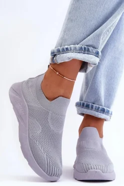 Damskie Boto Damskie Wsuwane Buty Sportowe Szare Claris