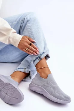 Damskie Boto Damskie Wsuwane Buty Sportowe Szare Claris