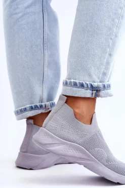 Damskie Boto Damskie Wsuwane Buty Sportowe Szare Claris