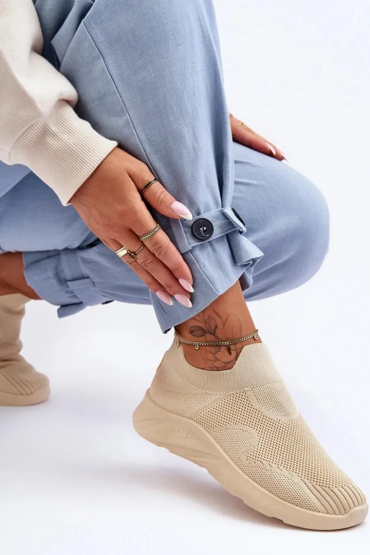 Boto Buty Sportowe Na Platformie|Sneakersy Damskie*Damskie Wsuwane Buty Sportowe Beżowe Claris