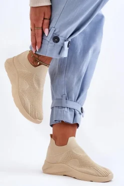 Boto Buty Sportowe Na Platformie|Sneakersy Damskie*Damskie Wsuwane Buty Sportowe Beżowe Claris
