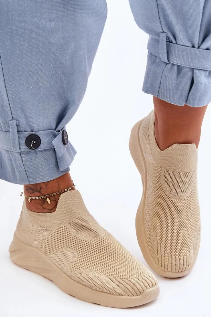 Boto Buty Sportowe Na Platformie|Sneakersy Damskie*Damskie Wsuwane Buty Sportowe Beżowe Claris