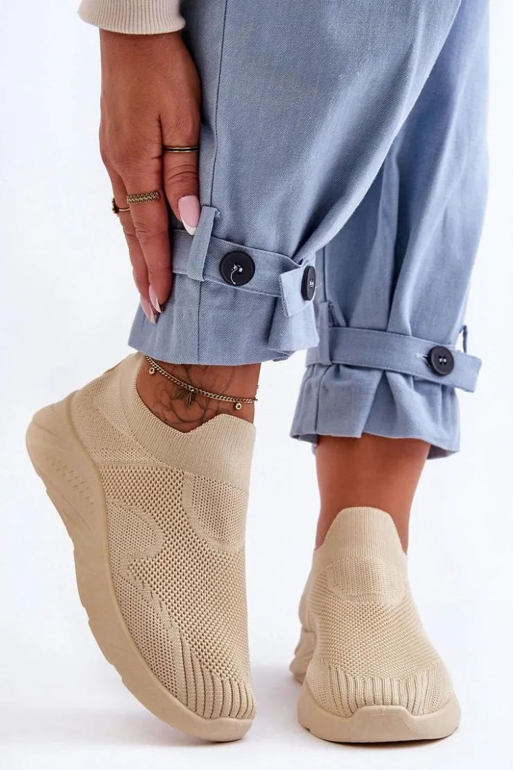 Boto Buty Sportowe Na Platformie|Sneakersy Damskie*Damskie Wsuwane Buty Sportowe Beżowe Claris