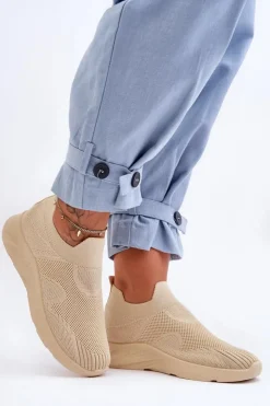 Boto Buty Sportowe Na Platformie|Sneakersy Damskie*Damskie Wsuwane Buty Sportowe Beżowe Claris