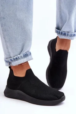 Boto Buty Sportowe Na Platformie|Sneakersy Damskie*Damskie Wsuwane Buty Sportowe Czarne Claris