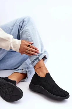 Boto Buty Sportowe Na Platformie|Sneakersy Damskie*Damskie Wsuwane Buty Sportowe Czarne Claris