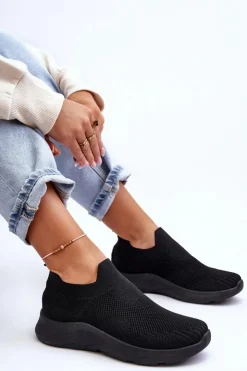 Boto Buty Sportowe Na Platformie|Sneakersy Damskie*Damskie Wsuwane Buty Sportowe Czarne Claris