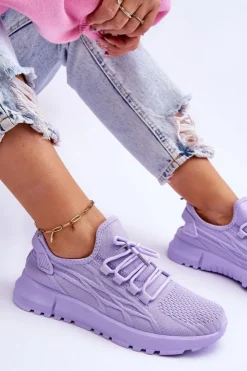 Damskie Boto Damskie Wsuwane Buty Sportowe Sneakersy Fioletowe Rosett