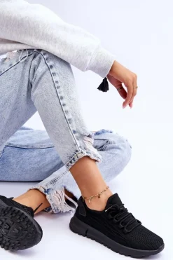 Damskie Boto Damskie Wsuwane Buty Sportowe Sneakersy Czarne Rosett