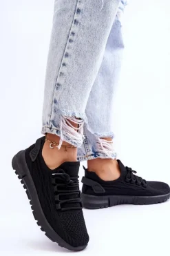 Damskie Boto Damskie Wsuwane Buty Sportowe Sneakersy Czarne Rosett