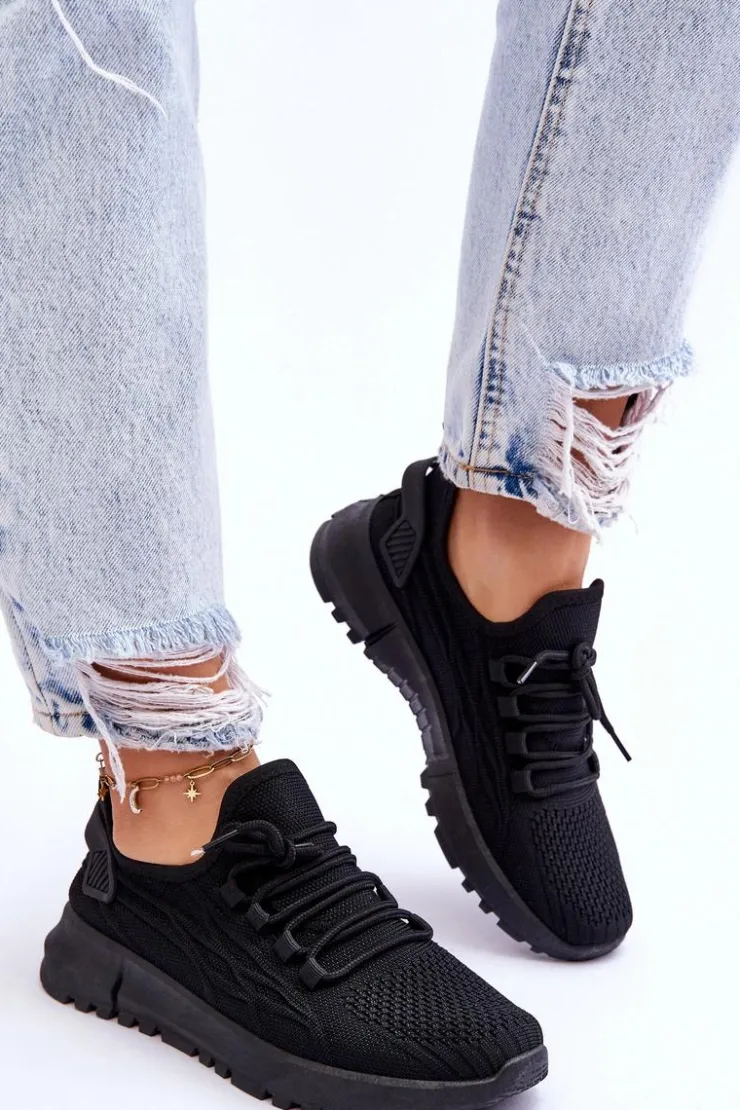 Damskie Boto Damskie Wsuwane Buty Sportowe Sneakersy Czarne Rosett