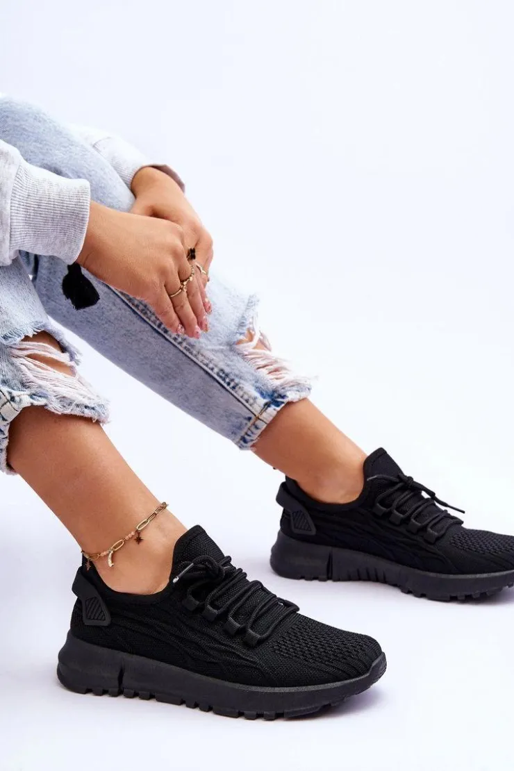 Damskie Boto Damskie Wsuwane Buty Sportowe Sneakersy Czarne Rosett