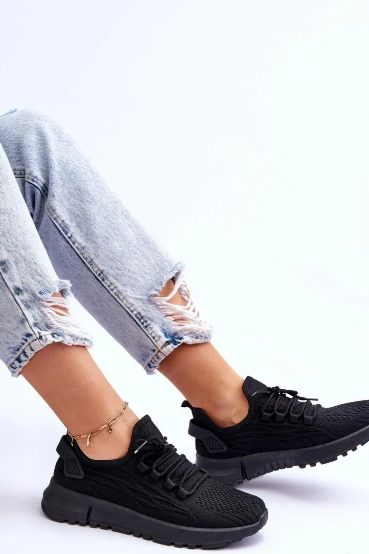 Damskie Boto Damskie Wsuwane Buty Sportowe Sneakersy Czarne Rosett