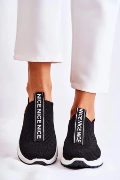 Boto Damskie Wsuwane Buty Sportowe Czarne Ardenza