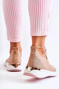 Boto Sneakersy Damskie*Damskie Wsuwane Buty Sportowe Beżowe Ardenza