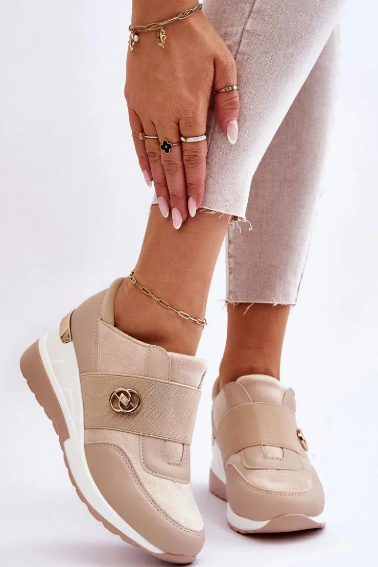 Evento Sneakersy Damskie*Damskie Wsuwane Buty Sportowe Beżowe Jonas