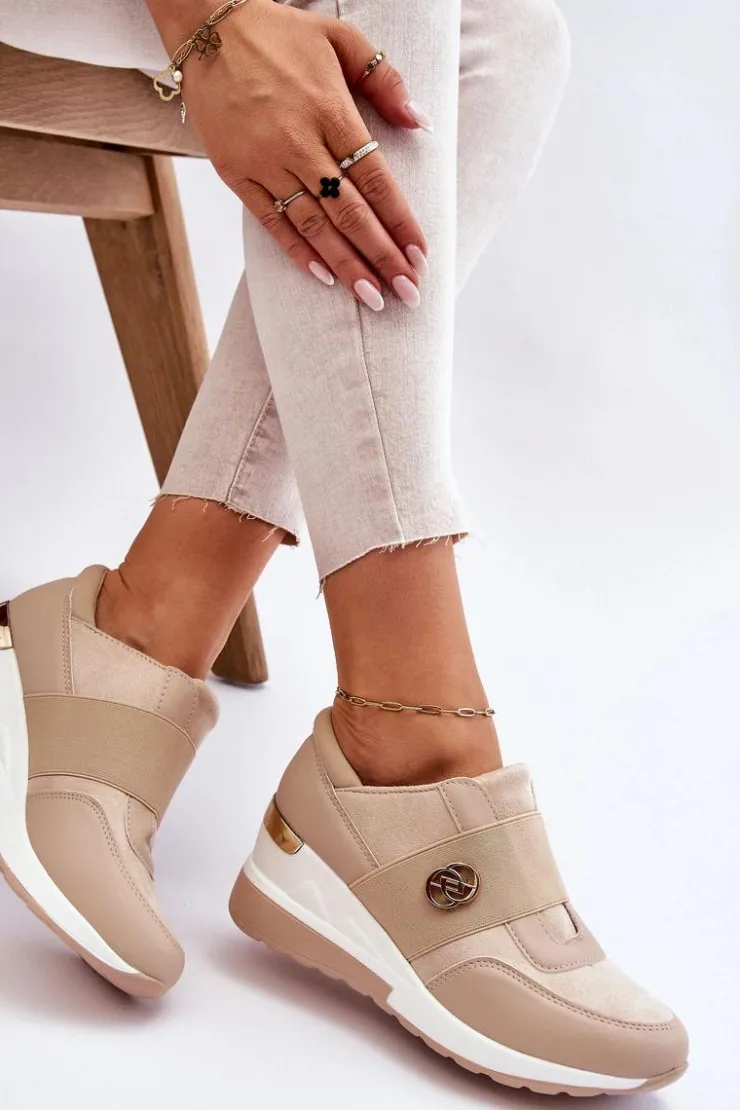 Evento Sneakersy Damskie*Damskie Wsuwane Buty Sportowe Beżowe Jonas