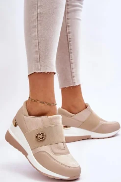 Evento Sneakersy Damskie*Damskie Wsuwane Buty Sportowe Beżowe Jonas