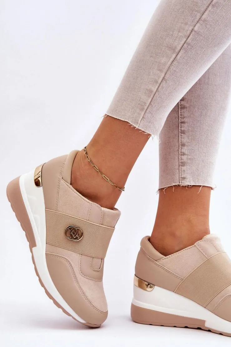 Evento Sneakersy Damskie*Damskie Wsuwane Buty Sportowe Beżowe Jonas