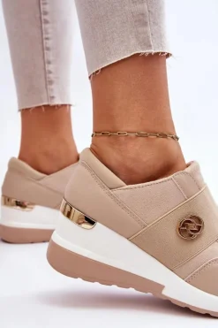 Evento Sneakersy Damskie*Damskie Wsuwane Buty Sportowe Beżowe Jonas