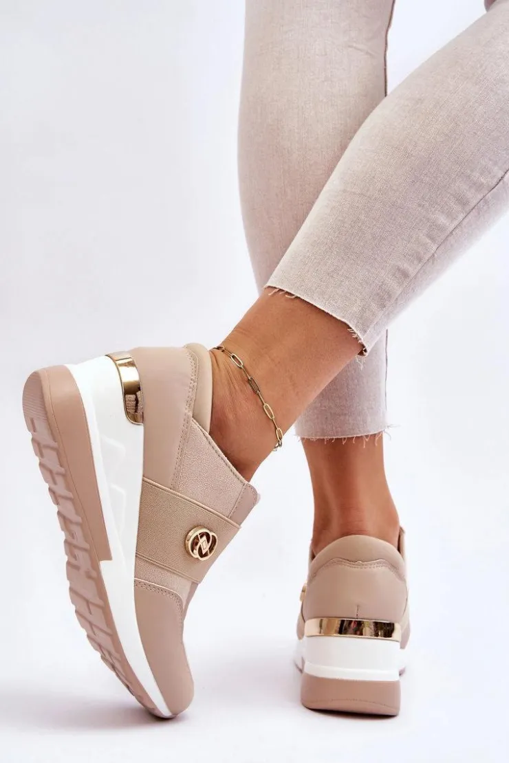 Evento Sneakersy Damskie*Damskie Wsuwane Buty Sportowe Beżowe Jonas