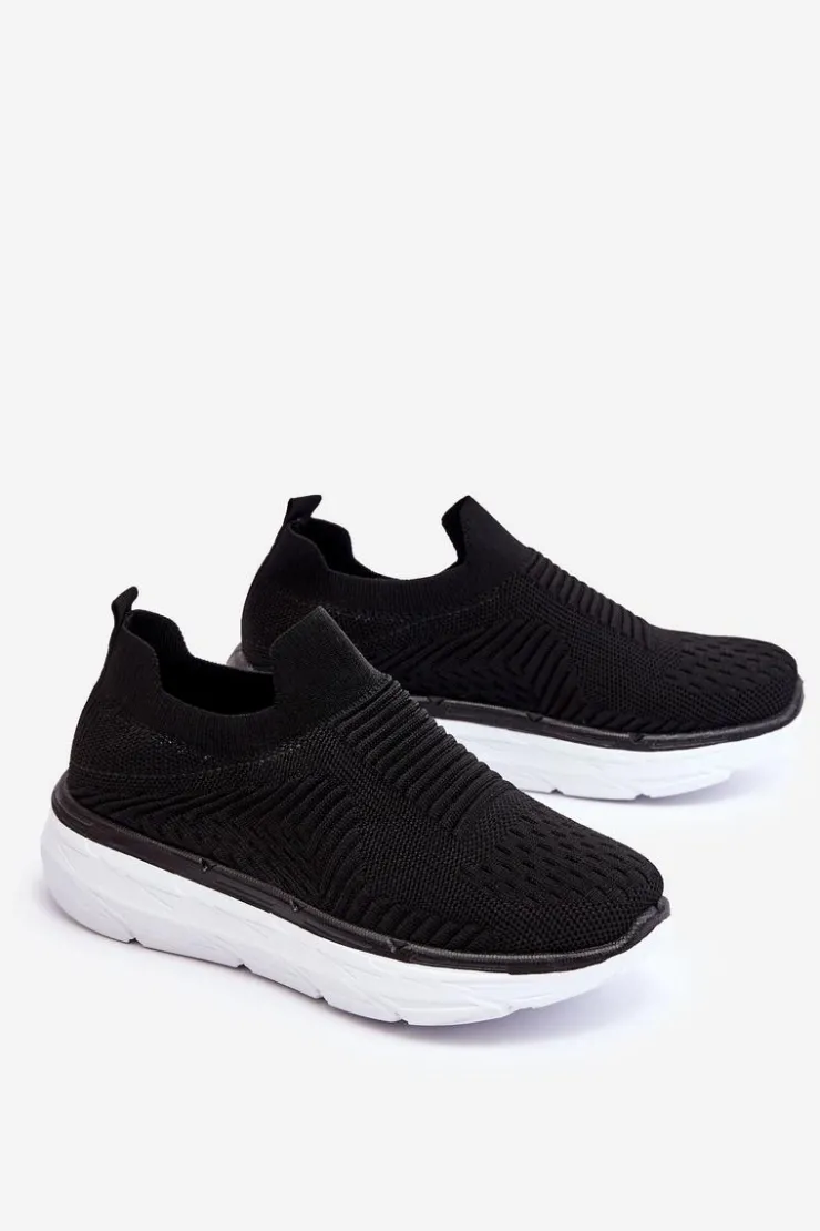 New Boto Damskie Wsuwane Buty Sportowe Czarne Ferive Czarny