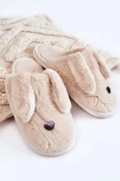 Damskie Boto Damskie Wsuwane Futrzane Papcie Beżowe Remmi