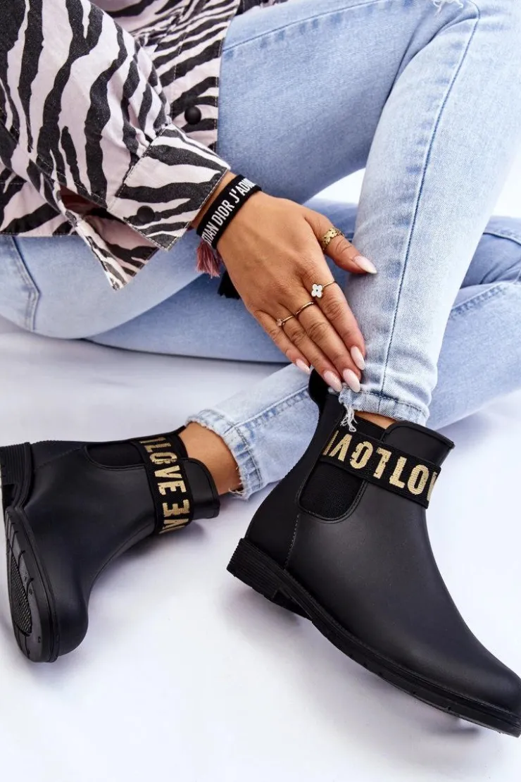 Damskie Boto Damskie Wsuwane Kalosze Czarne Joline