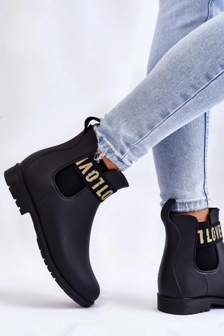 Damskie Boto Damskie Wsuwane Kalosze Czarne Joline