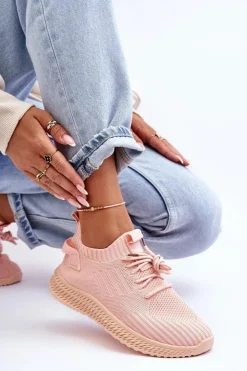 Damskie Boto Damskie Wsuwane Materiałowe Buty Sportowe Różowe Zauna