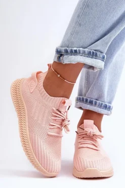 Damskie Boto Damskie Wsuwane Materiałowe Buty Sportowe Różowe Zauna