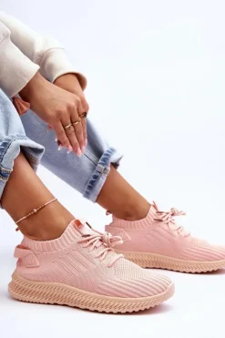 Damskie Boto Damskie Wsuwane Materiałowe Buty Sportowe Różowe Zauna