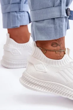 Damskie Boto Damskie Wsuwane Materiałowe Buty Sportowe Białe Zauna