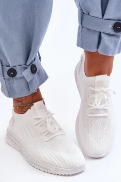 Damskie Boto Damskie Wsuwane Materiałowe Buty Sportowe Białe Zauna