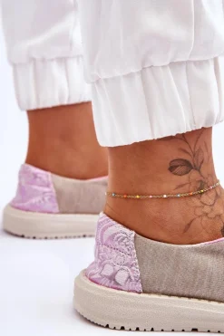 Damskie Boto Damskie Wsuwane Materiałowe Tenisówki Beżowe Kenza