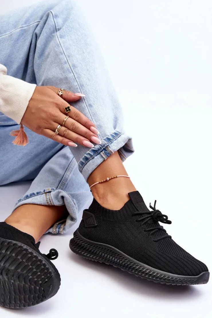 Boto Buty Sportowe Na Platformie|Sneakersy Damskie*Damskie Wsuwane Materiałowe Buty Sportowe Czarne Zauna