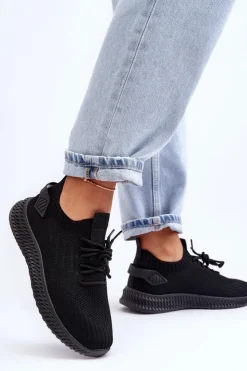 Boto Buty Sportowe Na Platformie|Sneakersy Damskie*Damskie Wsuwane Materiałowe Buty Sportowe Czarne Zauna