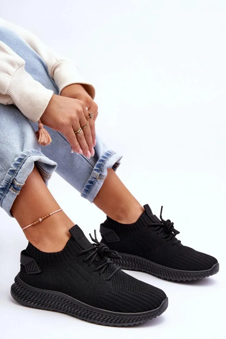 Boto Buty Sportowe Na Platformie|Sneakersy Damskie*Damskie Wsuwane Materiałowe Buty Sportowe Czarne Zauna