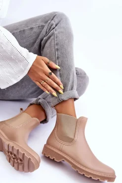 Damskie Boto Damskie Wsuwane Matowe Kalosze Beżowe Helinca