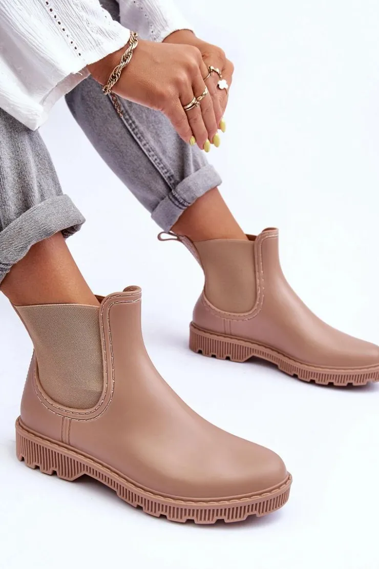 Damskie Boto Damskie Wsuwane Matowe Kalosze Beżowe Helinca