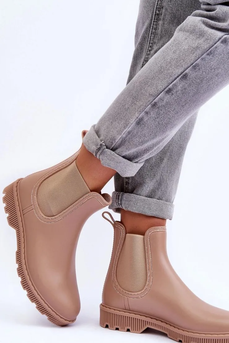 Damskie Boto Damskie Wsuwane Matowe Kalosze Beżowe Helinca