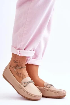 Boto Loafersy Damskie|Mokasyny Damskie Zamszowe*Damskie Wsuwane Mokasyny Z Błyszczącą Ozdobą Beżowe This Moment