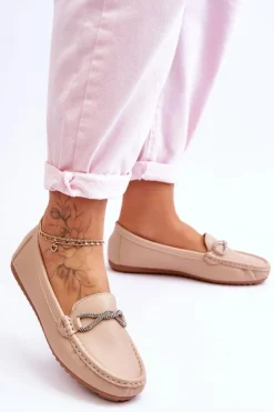 Boto Loafersy Damskie|Mokasyny Damskie Zamszowe*Damskie Wsuwane Mokasyny Z Błyszczącą Ozdobą Beżowe This Moment