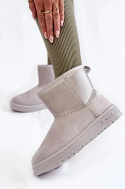 Clearance Big Star Shoes Damskie Wsuwane Śniegowce Big Star KK274613 Szare