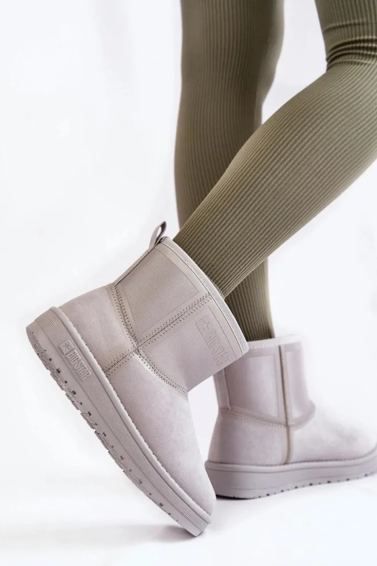 Clearance Big Star Shoes Damskie Wsuwane Śniegowce Big Star KK274613 Szare