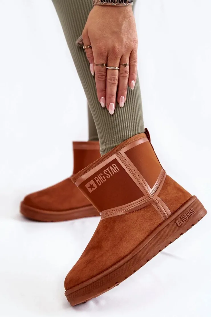 Big Star Shoes Śniegowce Damskie*Damskie Wsuwane Śniegowce Big Star KK274612 Brązowe