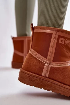 Big Star Shoes Śniegowce Damskie*Damskie Wsuwane Śniegowce Big Star KK274612 Brązowe