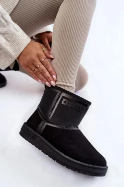 Damskie Big Star Shoes Damskie Wsuwane Śniegowce Big Star KK274614 Czarne