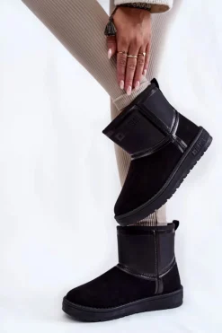 Damskie Big Star Shoes Damskie Wsuwane Śniegowce Big Star KK274614 Czarne